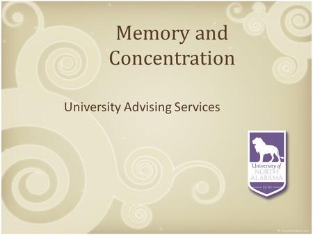Memory and Concentration University Advising Services.