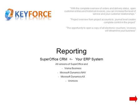 Reporting SuperOffice CRM 