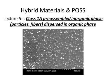 Hybrid Materials & POSS