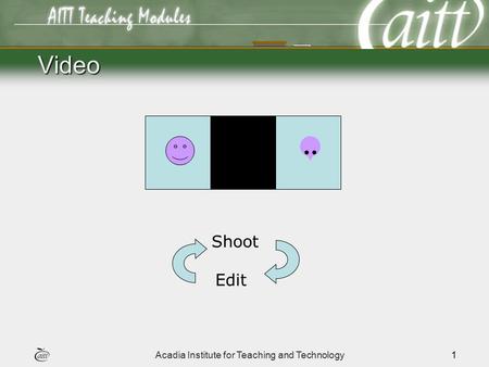 Acadia Institute for Teaching and Technology1 Video Edit Shoot.