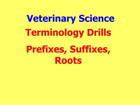 Prefixes, Suffixes, Roots