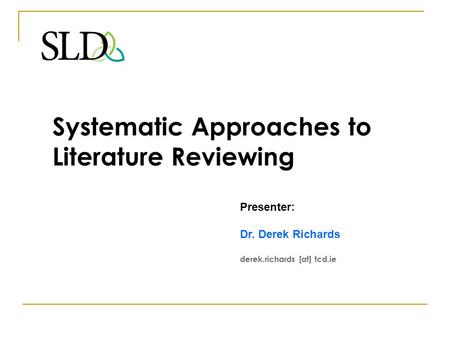 systematic literature review methodology ppt