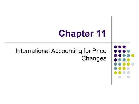 International Accounting for Price Changes