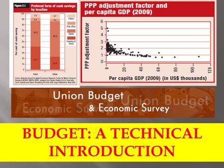 BUDGET: A TECHNICAL INTRODUCTION. ANNUAL FINANCIAL STATEMENT: the core budget document, shows estimated receipts and disbursements by the Government of.