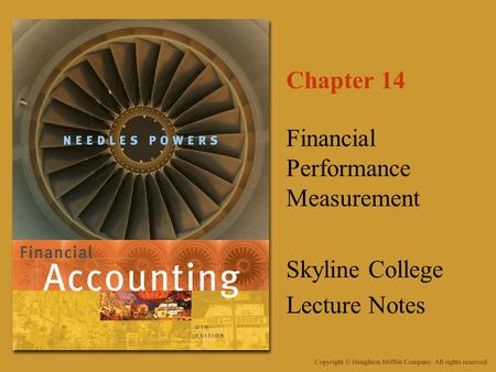 Financial Performance Measurement Skyline College Lecture Notes
