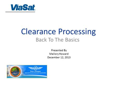 Clearance Processing Back To The Basics Presented By Mallory Howard