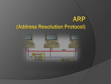  As defined in RFC 826 ARP consists of the following messages ■ ARP Request ■ ARP Reply.