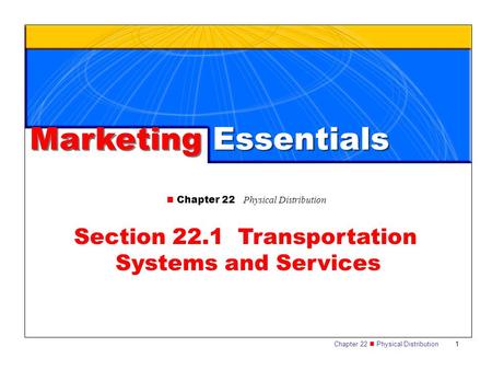 Section 22.1 Transportation Systems and Services