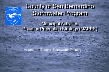 Volume I – General Stormwater Training