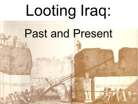 Looting Iraq: Past and Present. Museum Director inspects the damage April 12, 2003.