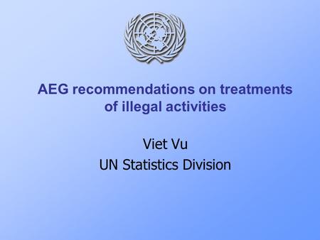 AEG recommendations on treatments of illegal activities Viet Vu UN Statistics Division.