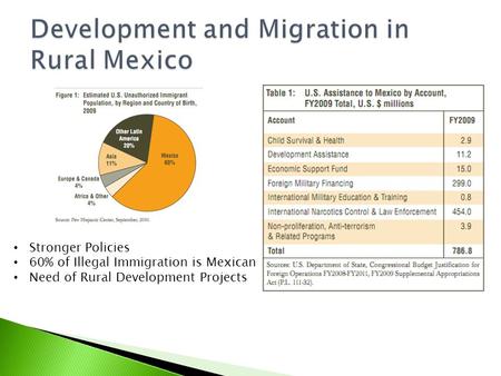 Stronger Policies 60% of Illegal Immigration is Mexican Need of Rural Development Projects.