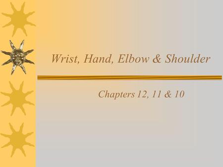Wrist, Hand, Elbow & Shoulder