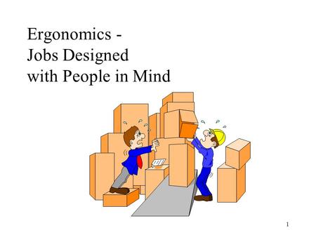 1 Ergonomics - Jobs Designed with People in Mind.