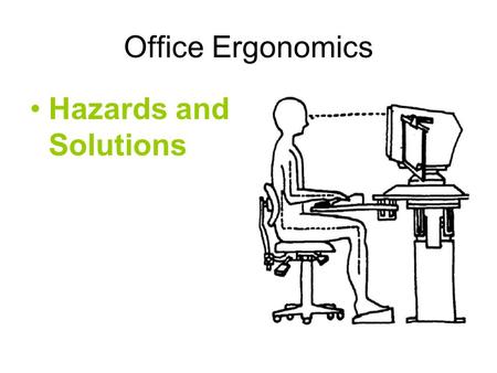 Office Ergonomics Hazards and Solutions. Definitions.