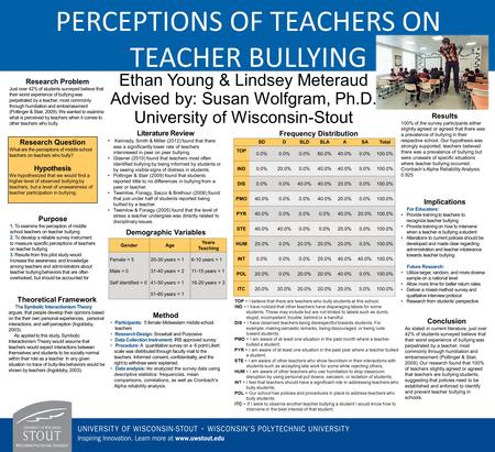 Ethan Young & Lindsey Meteraud Advised by: Susan Wolfgram, Ph.D. University of Wisconsin-Stout Research Problem Just over 42% of students surveyed believe.