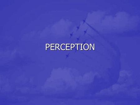PERCEPTION. OBJECTIVES Understand how prejudices, assumptions and self-concepts influence perception Understand how prejudices, assumptions and self-concepts.