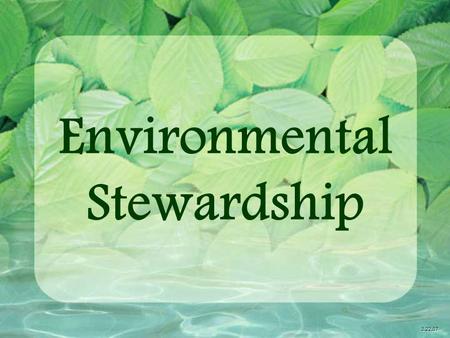 Environmental Stewardship 3.22.07. Why does awareness not result in immediate, radical changes? Why can we listen to and even experience these things.