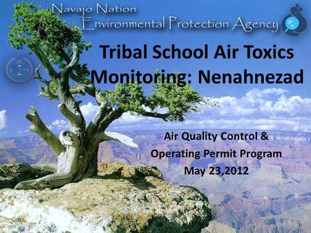 Tribal School Air Toxics Monitoring: Nenahnezad Air Quality Control & Operating Permit Program May 23,2012.