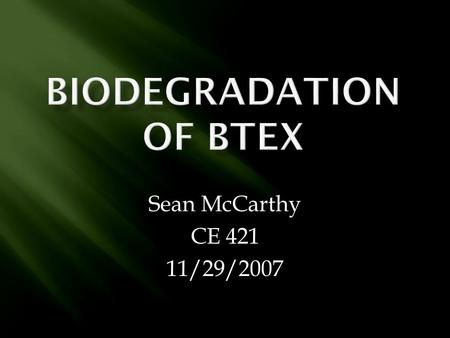 Biodegradation of btex