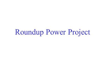 Roundup Power Project. Development Participants (Bank’s independent consultant)