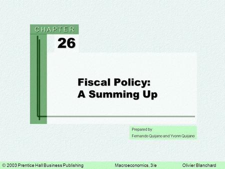 Fiscal Policy: A Summing Up