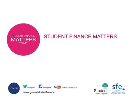 Www.gov.uk/studentfinance STUDENT FINANCE MATTERS.