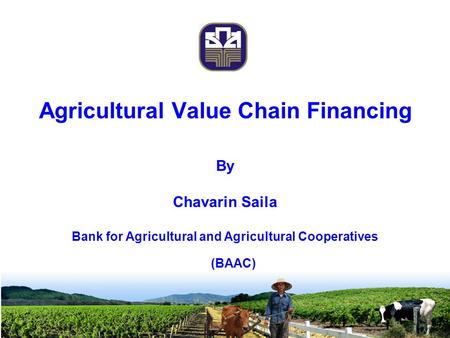 Agricultural Value Chain Financing By Chavarin Saila Bank for Agricultural and Agricultural Cooperatives (BAAC)