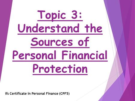 Topic 3: Understand the Sources of Personal Financial Protection