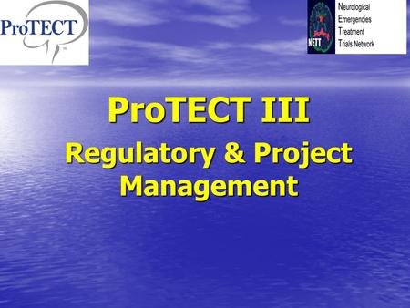 ProTECT III Regulatory & Project Management. Project Spoke Table This is where information about your Spokes is maintained This is where information about.