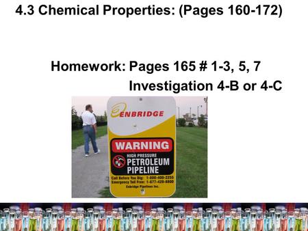4.3 Chemical Properties: (Pages )