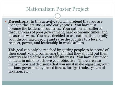 Nationalism Poster Project