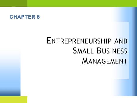 Entrepreneurship and Small Business Management