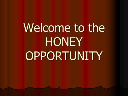 Welcome to the HONEY OPPORTUNITY. Satisfy the entrepreneur in you…