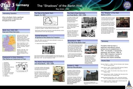 Ray Jones – CBA Germany The “Shadows” of the Berlin Wall Berlin from 1945-1961: East and West Germany The Rise of the Berlin Wall – August 13, 1961 The.