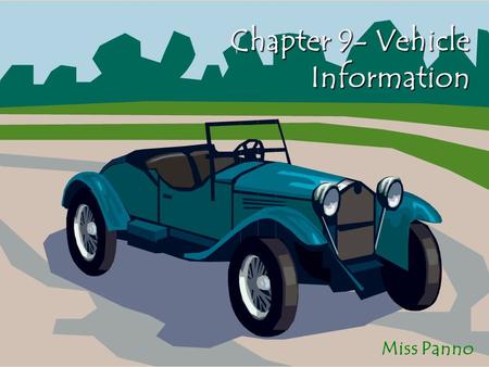 Chapter 9- Vehicle Information