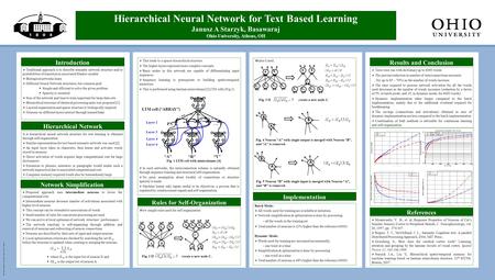 Template design only ©copyright 2008 Ohio UniversityMedia Production 740.597-2521 Spring Quarter  A hierarchical neural network structure for text learning.