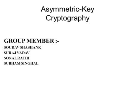 Asymmetric-Key Cryptography