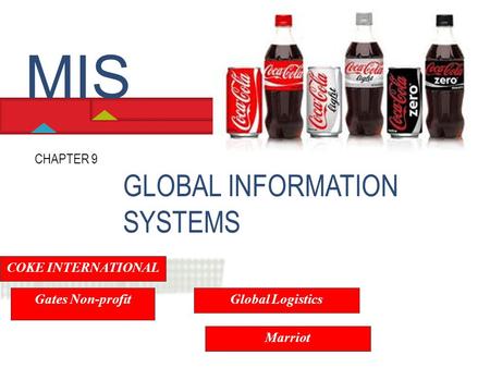 GLOBAL INFORMATION SYSTEMS CHAPTER 9 MIS COKE INTERNATIONAL Gates Non-profit Global Logistics Marriot.