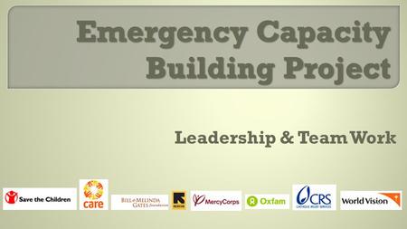 Emergency Capacity Building Project Leadership & Team Work.