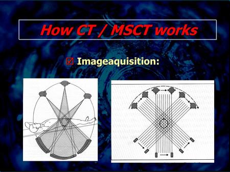 How CT / MSCT works  Imageaquisition:. How CT / MSCT works.