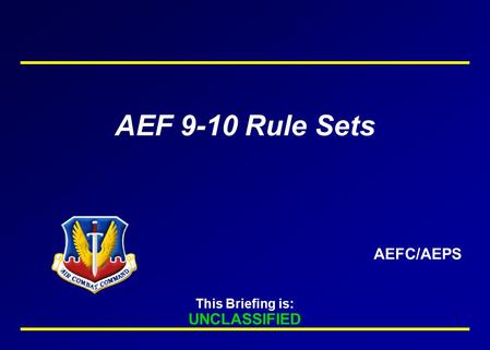 AEF 9-10 Rule Sets AEFC/AEPS.