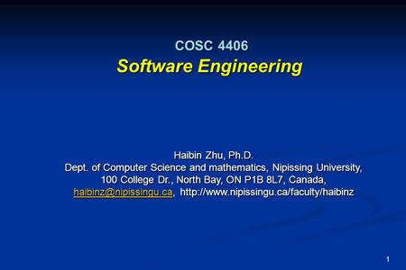 COSC 4406 Software Engineering