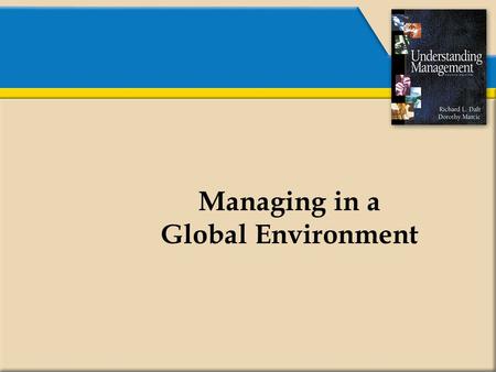 Managing in a Global Environment.