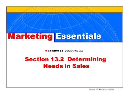 Section 13.2 Determining Needs in Sales
