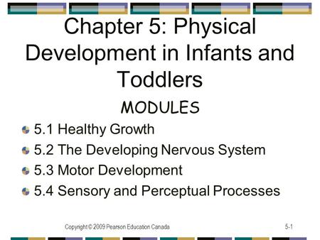 Chapter 5: Physical Development in Infants and Toddlers