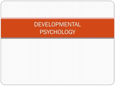 DEVELOPMENTAL PSYCHOLOGY