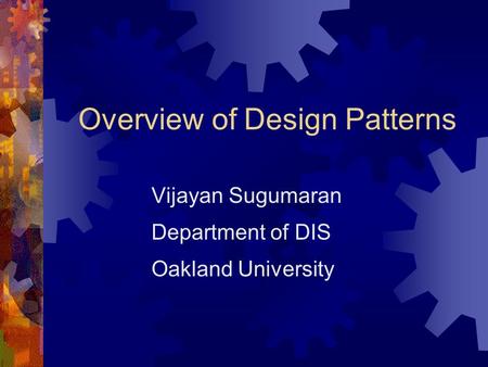 Overview of Design Patterns