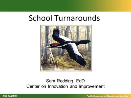 School Turnarounds Sam Redding, EdD Center on Innovation and Improvement.