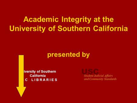 Academic Integrity at USC